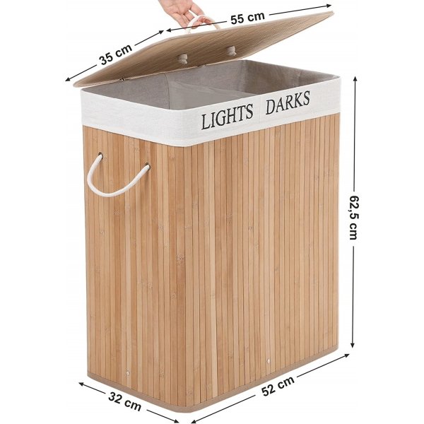 Panier à linge Carolin 100 l - Bambou Panier à linge Carolin 100 l - Bambou