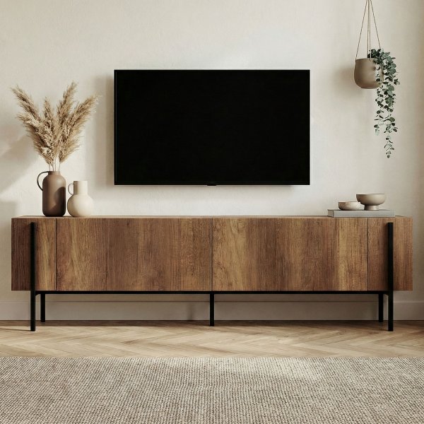 TV-b�nk Nemming 180 cm - Barok valn�t/svart