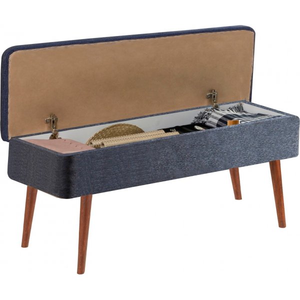 Vina sittbänk - Valnöt/mörkblå Vina sittbänk - Valnöt/mörkblå