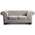 Canap Chesterfield York 3 places - Gris clair