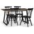 Groupe de salle  manger Edge 3.0 140x90 cm avec 4 chaises  piquets Orust noires - Stratifi haute pression noir (HPL)