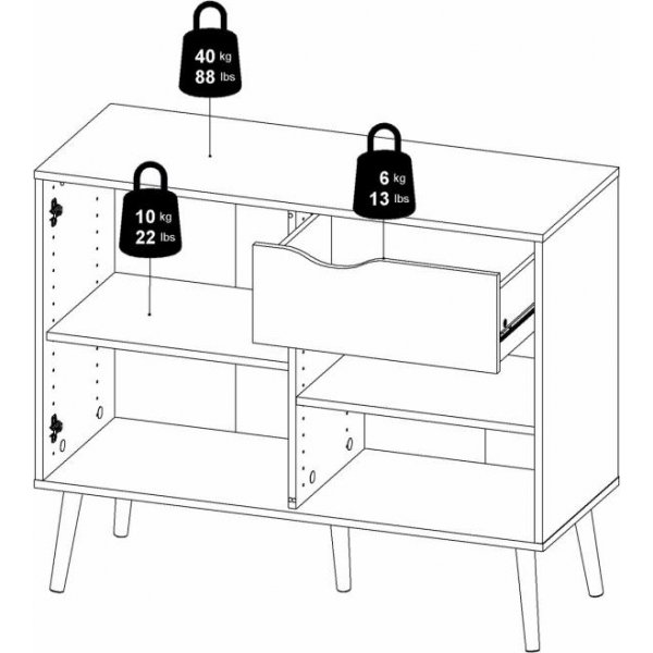 Oslo skåp - Vit/ek Oslo skåp - Vit/ek