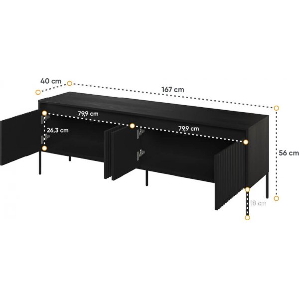 Trend mediabank B167 cm - Zwart Trend mediabank B167 cm - Zwart