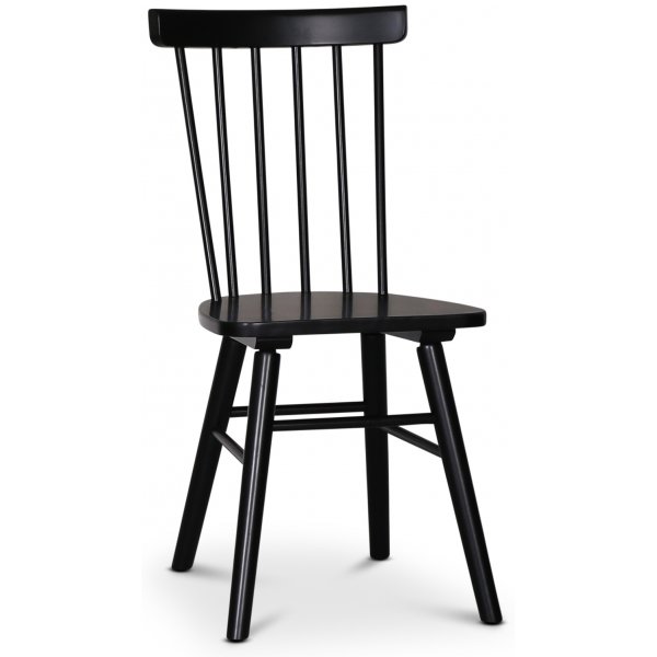 Omni matgrupp, runt matbord Ø130 cm inkl 4 st Orust svarta pinnstolar - Rökfärgad ek Omni matgrupp, runt matbord Ø130 cm inkl 4 st Orust svarta pinnstolar - Rökfärgad ek