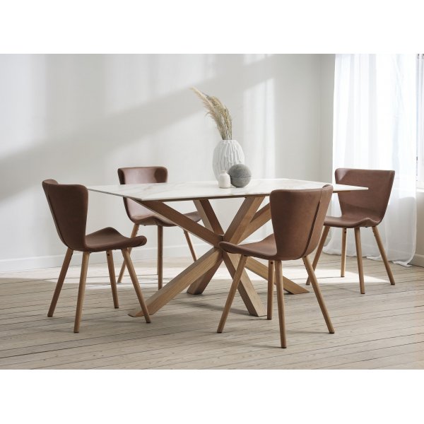 Cannon matstol - Brun PU/ek Cannon matstol - Brun PU/ek