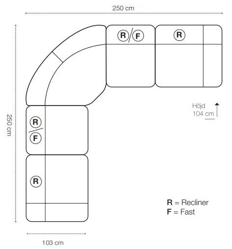 Canap d\\\'angle lectrique Kensington avec appui-tte rglable - Gris