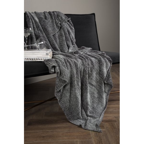 Nemy pläd 130x170 cm - Mörkgrå Nemy pläd 130x170 cm - Mörkgrå
