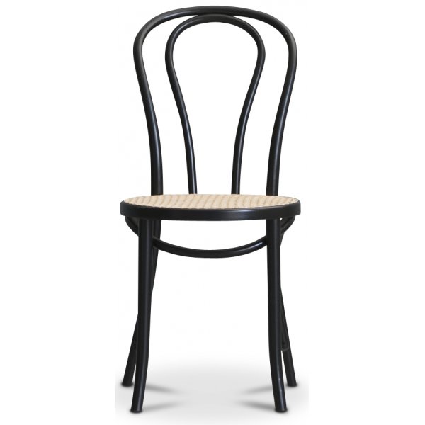 No 18 matstol med rottingsits - Svart No 18 matstol med rottingsits - Svart