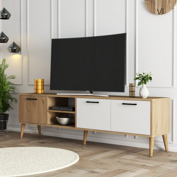 Banc TV Exxen 180 cm - Chêne/blanc Banc TV Exxen 180 cm - Chêne/blanc