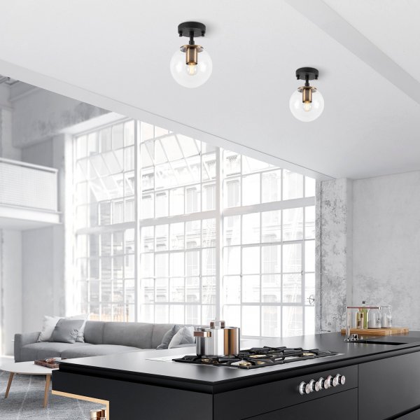 Plafonnier Atlas 10205 - Noir/antique