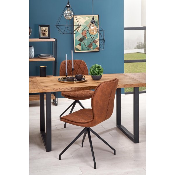 Table  manger Apollo 126-206 cm - Chne/noir