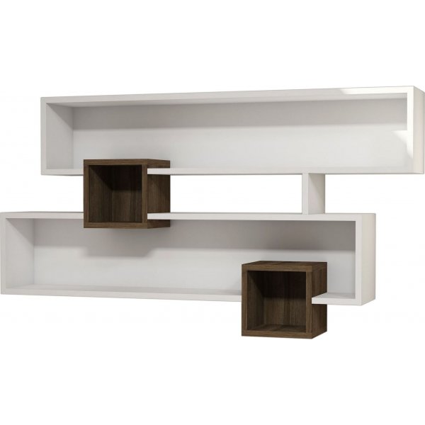 Karen wandplank - Walnoot/wit