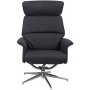 Massachusetts ftlj med fotpall - Svart (Microfiber)