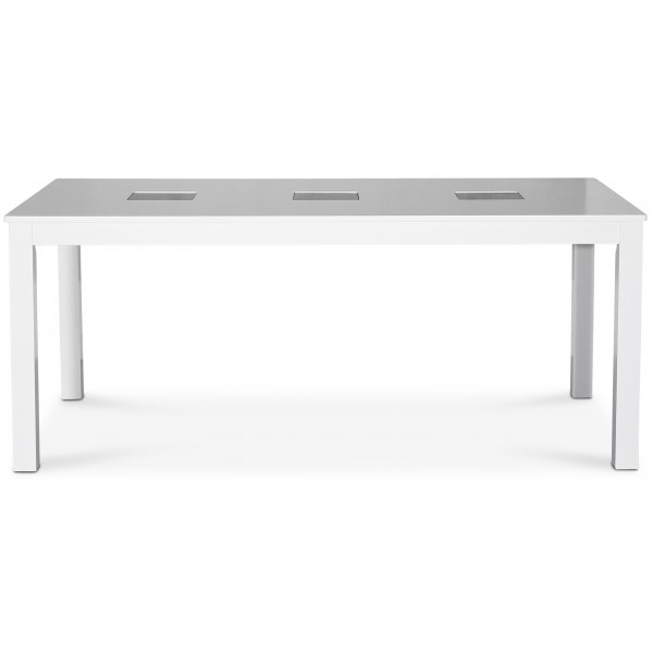 Matbord Milla 180x90 cm - Vitt med svarta glasplattor Matbord Milla 180x90 cm - Vitt med svarta glasplattor