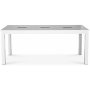 Matbord Milla 180x90 cm - Vitt med svarta glasplattor