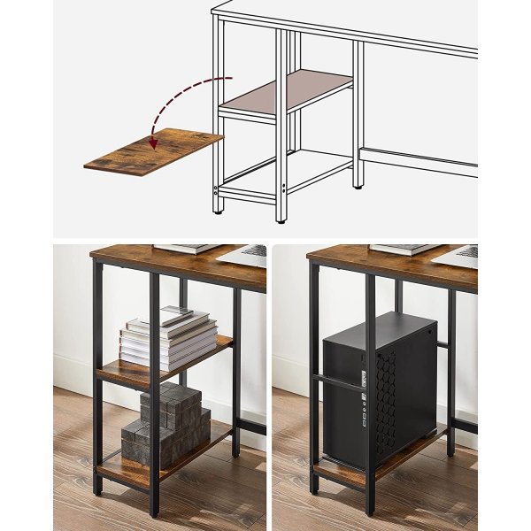 Bureau Osman 120 x 60 cm - Marron/noir Bureau Osman 120 x 60 cm - Marron/noir