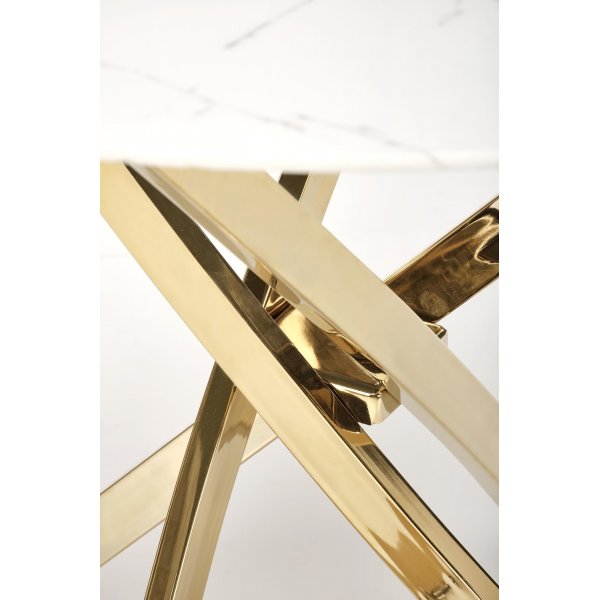 Raymond matbord Ø100 cm - Vit marmor/guld Raymond matbord Ø100 cm - Vit marmor/guld