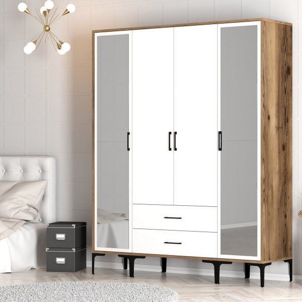 Armoire Kumsal 12 Noyer/blanc