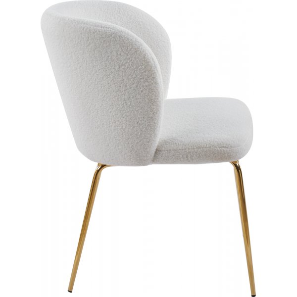 Matgrupp Lanzo 120 cm marmor beige med 4 st stolar i boucl och mssingsben