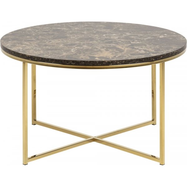 Alisma soffbord Ø80 cm - Brun marmor/guld Alisma soffbord Ø80 cm - Brun marmor/guld