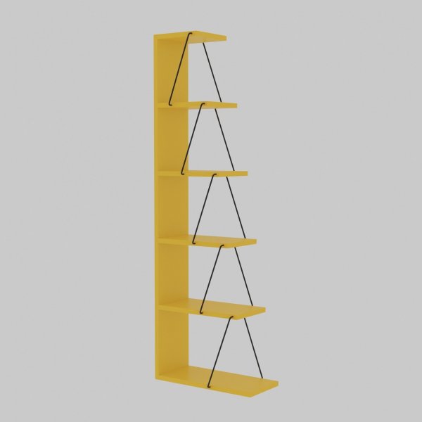 Tellus bokhylla - Gul/svart