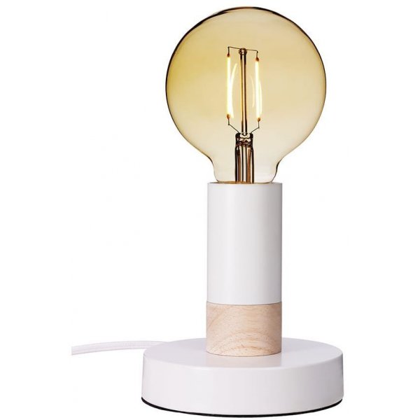 Spartan Wood bordslampa - Vit/naturligt tr