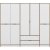 Armoire Elina 232 x 52 x 208 cm - Blanc/marron