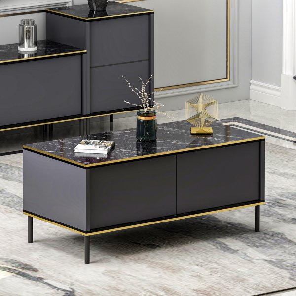 Table basse Emmi Anthracite - 90 x 45 cm Table basse Emmi Anthracite - 90 x 45 cm