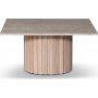 Paus soffbord - Whitewash / Ljus Travertin 90x90 cm