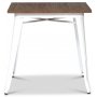 France metallbord 75 x 75 cm - Vit / Brunt tr