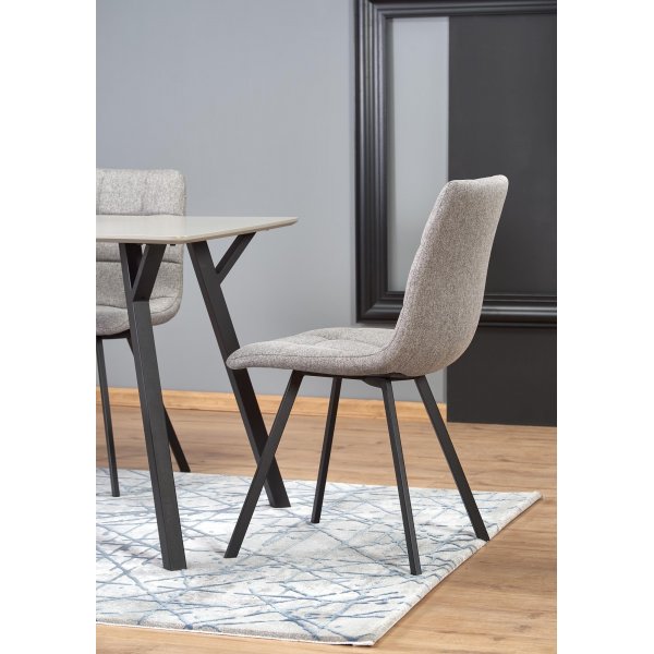 Table à manger Valarauk 140 cm - Gris clair/noir Table à manger Valarauk 140 cm - Gris clair/noir