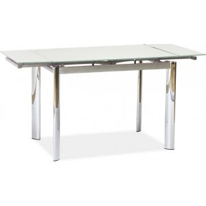 Table  manger Caylee 100-150 cm - Chrome/blanc