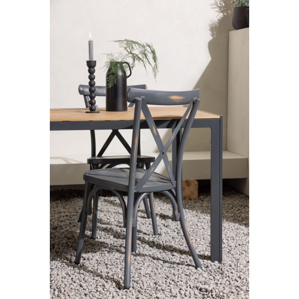 Break utematgrupp med 4 st Peking stolar - Mörkgrå/Natur Break utematgrupp med 4 st Peking stolar - Mörkgrå/Natur