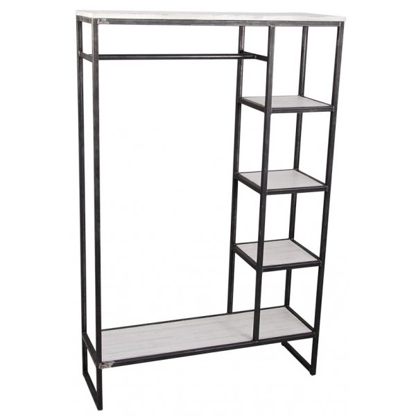 Soho garderob vintage / kldhngare industristil - Vit