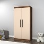 Akser kledingkast - Licht walnoot/beige