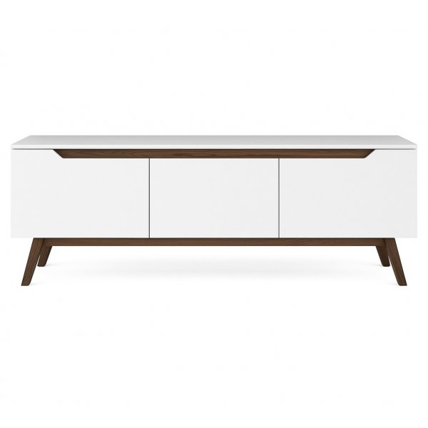 Modern mediabnk valnt vit 180 cm