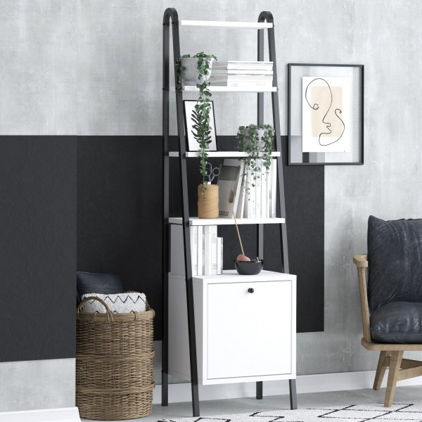 Lizen bokhylla Vit/svart Lizen bokhylla Vit/svart