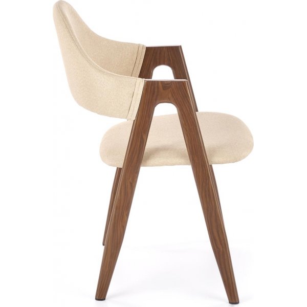 Eetkamerstoel walnoot - Beige Eetkamerstoel walnoot - Beige