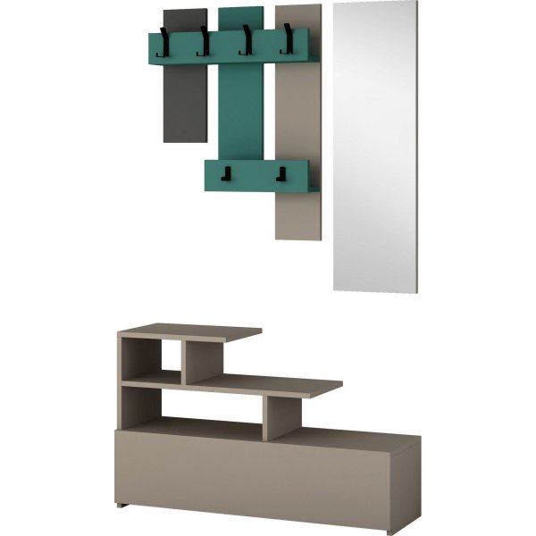 Vesty hallmöbel - Ljus mocka/turkos Vesty hallmöbel - Ljus mocka/turkos