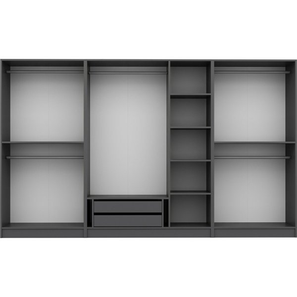 Cikani kledingkast 315x52x210 cm, variant A - Antraciet