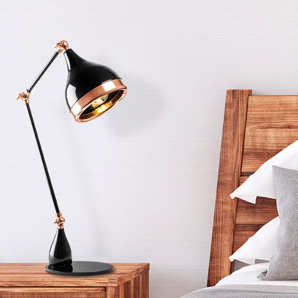 Yildo bordslampa 2 - Svart/koppar Yildo bordslampa 2 - Svart/koppar