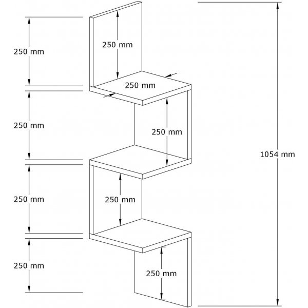 Zikzak vägghylla - Safir ek Zikzak vägghylla - Safir ek