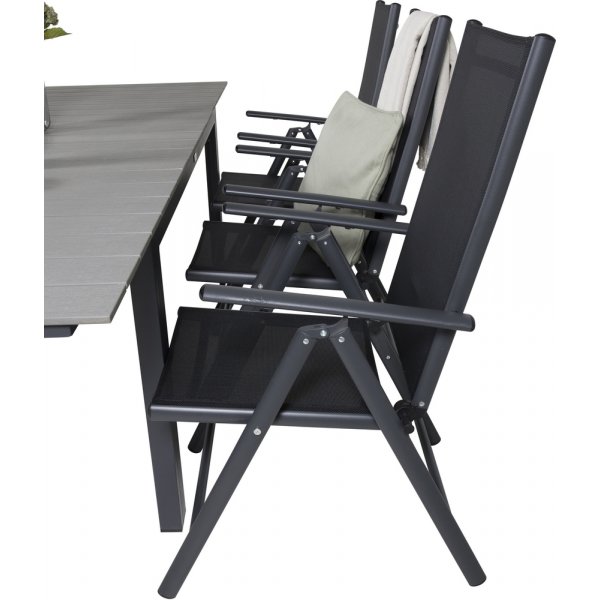 Levels utematgrupp med 6 st Break stolar - Svart/Gr