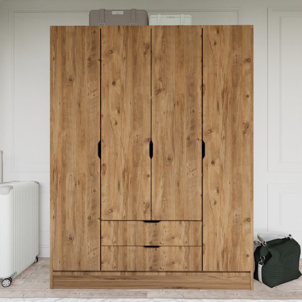 Armoire Yaman 140 x 45 x 182 cm - Noyer Armoire Yaman 140 x 45 x 182 cm - Noyer