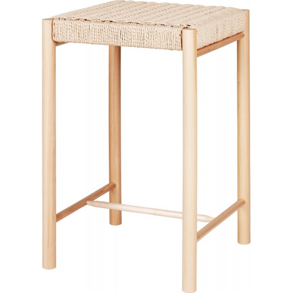 Tabouret de bar Abano en bois avec assise en corde
