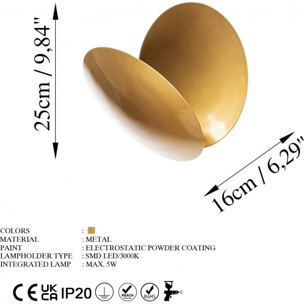 Yosma vgglampa - Guld