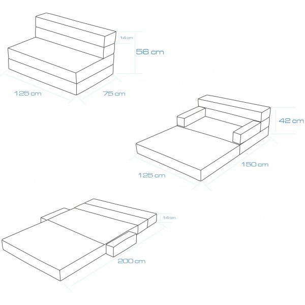 Canapé lit Melisa 2 places - Gris Canapé lit Melisa 2 places - Gris