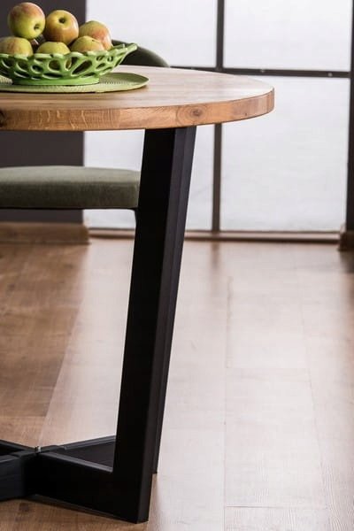 Table à manger Cono Ø90 cm - Chêne/noir Table à manger Cono Ø90 cm - Chêne/noir