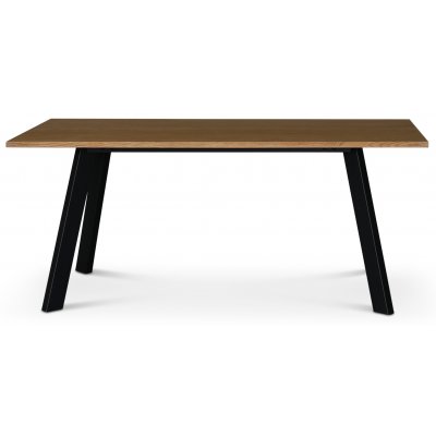 Freddy matbord i oljad ekfanér / svart metall - 170x95 cm