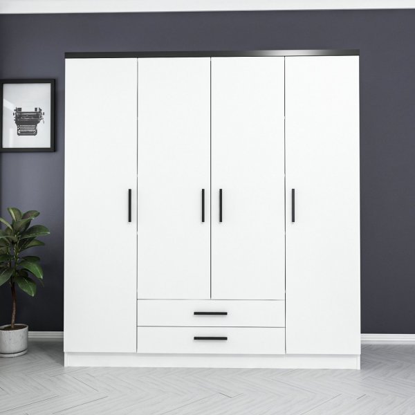 Rizada kledingkast 180x52x210 cm - Wit